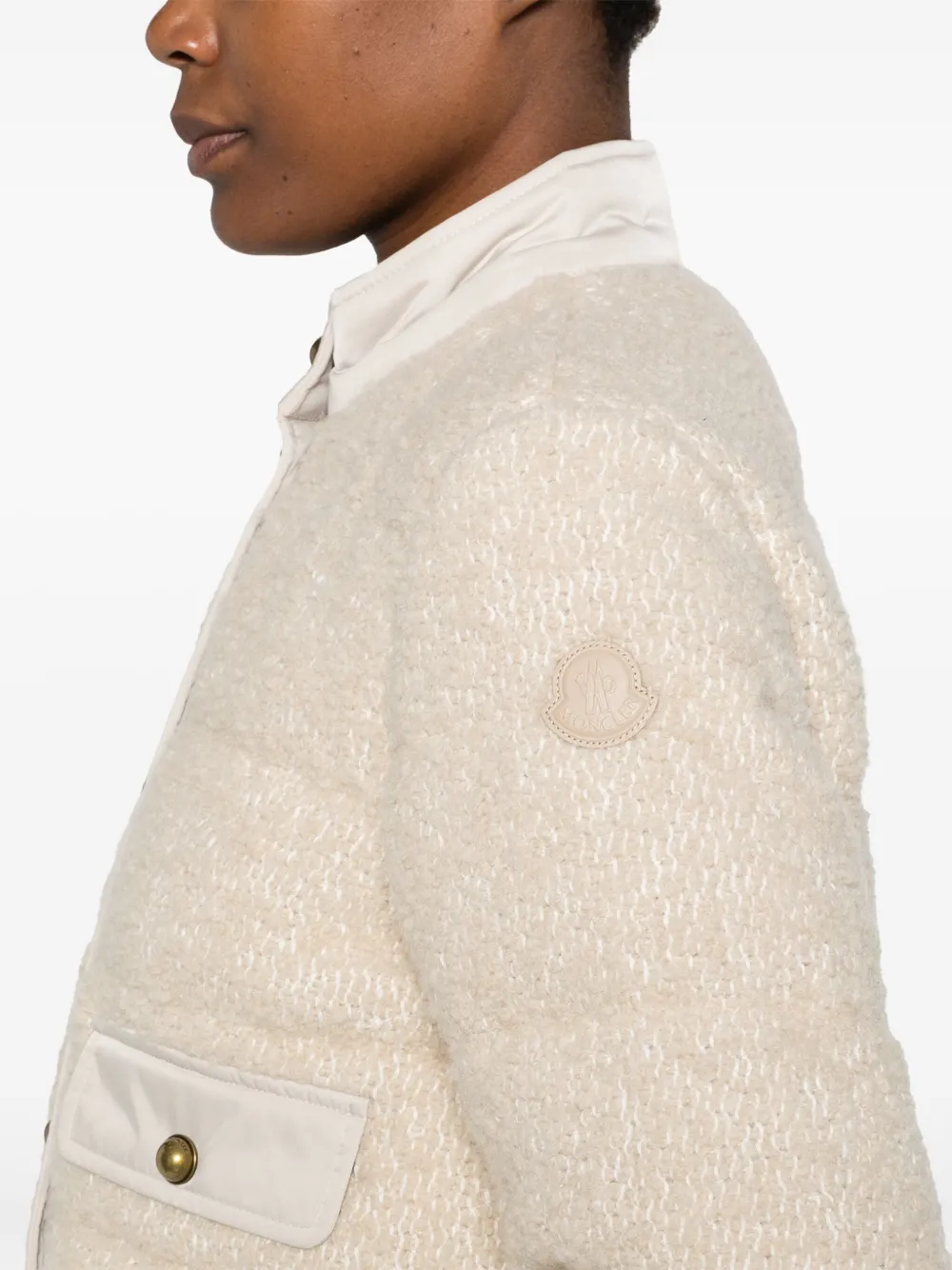 Moncler Bouclé donsjack Beige