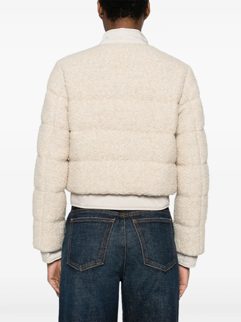 Moncler Bouclé donsjack Beige