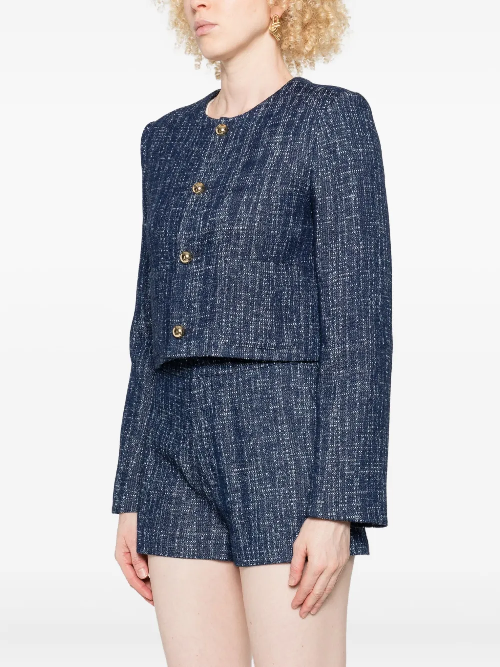 FRAME Tweed jack met knopen Blauw