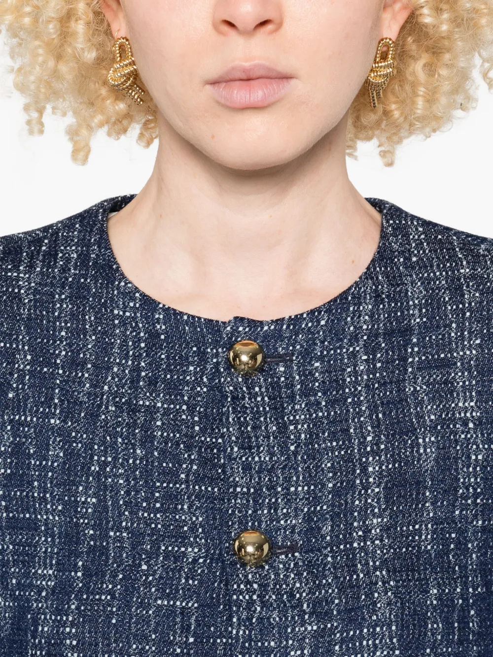 FRAME Tweed jack met knopen Blauw