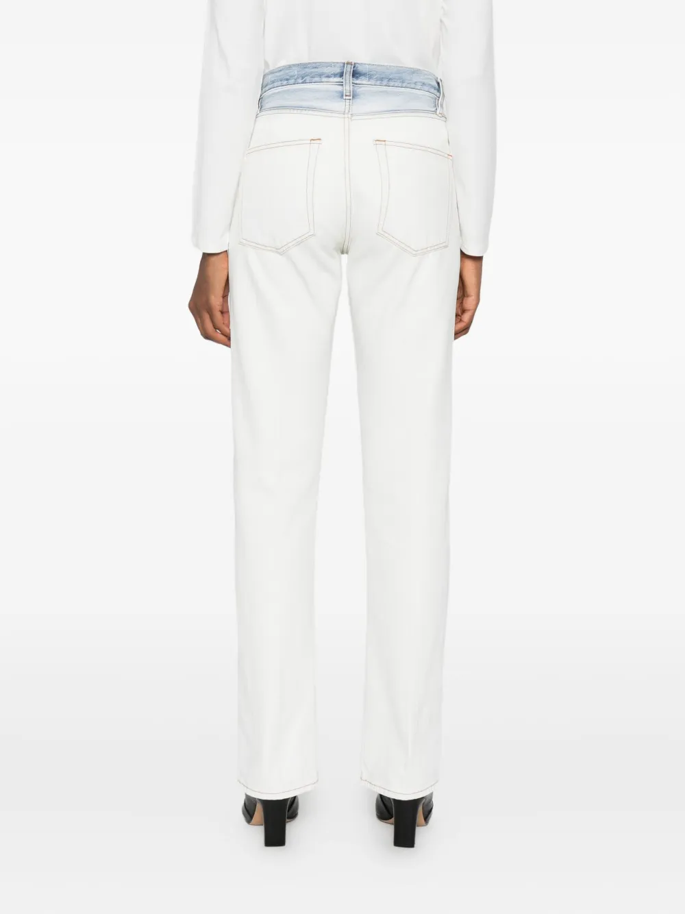 FRAME Jeans met dip-dye print Wit