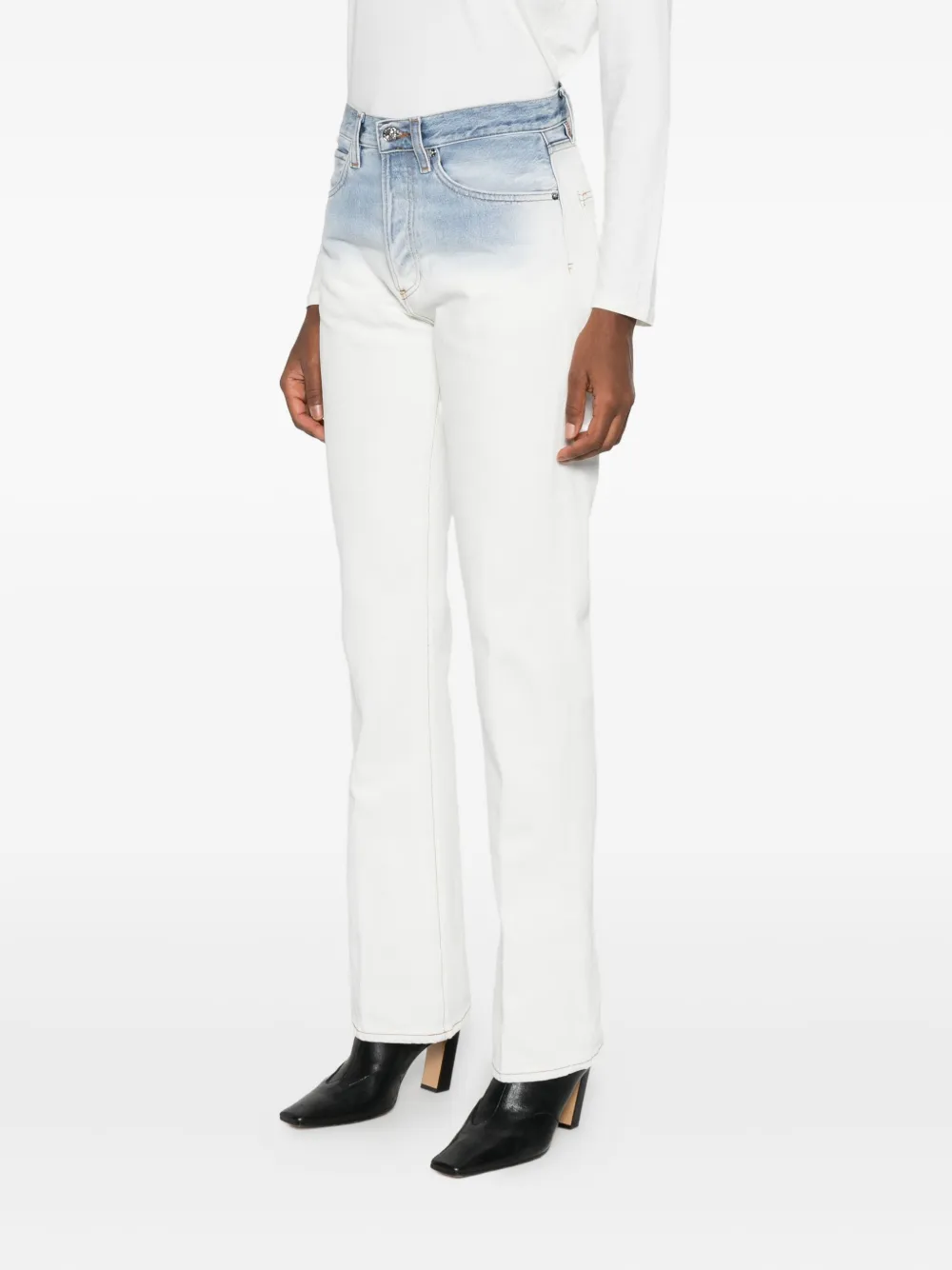 FRAME Jeans met dip-dye print Wit