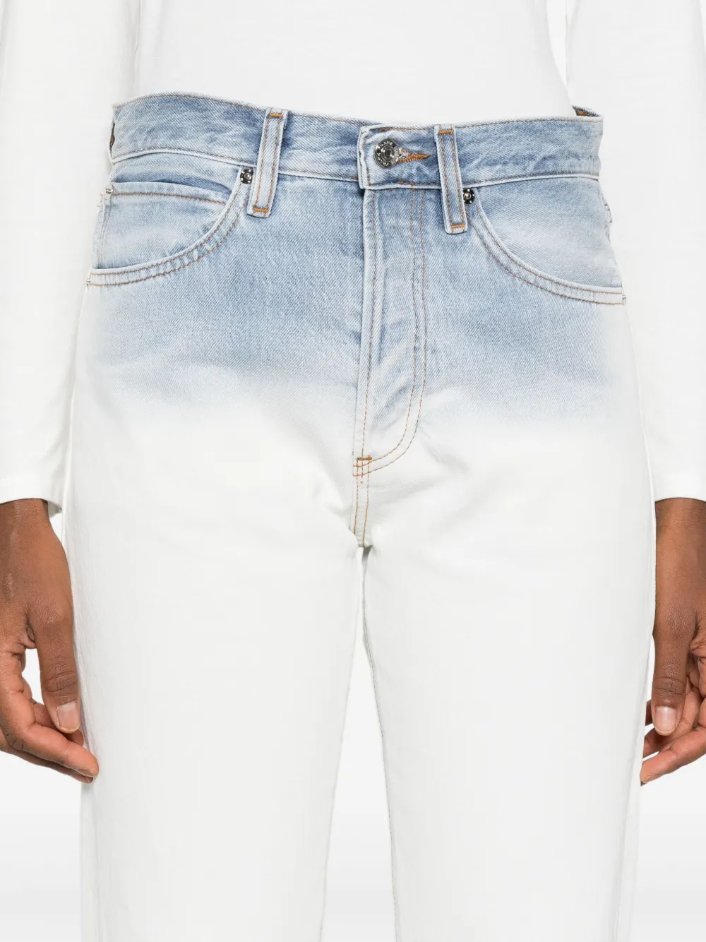 FRAME Jeans met dip-dye print Wit