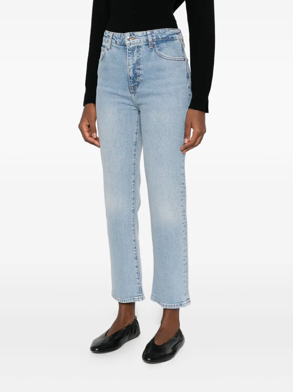FRAME Jeans met verwassen-effect Blauw
