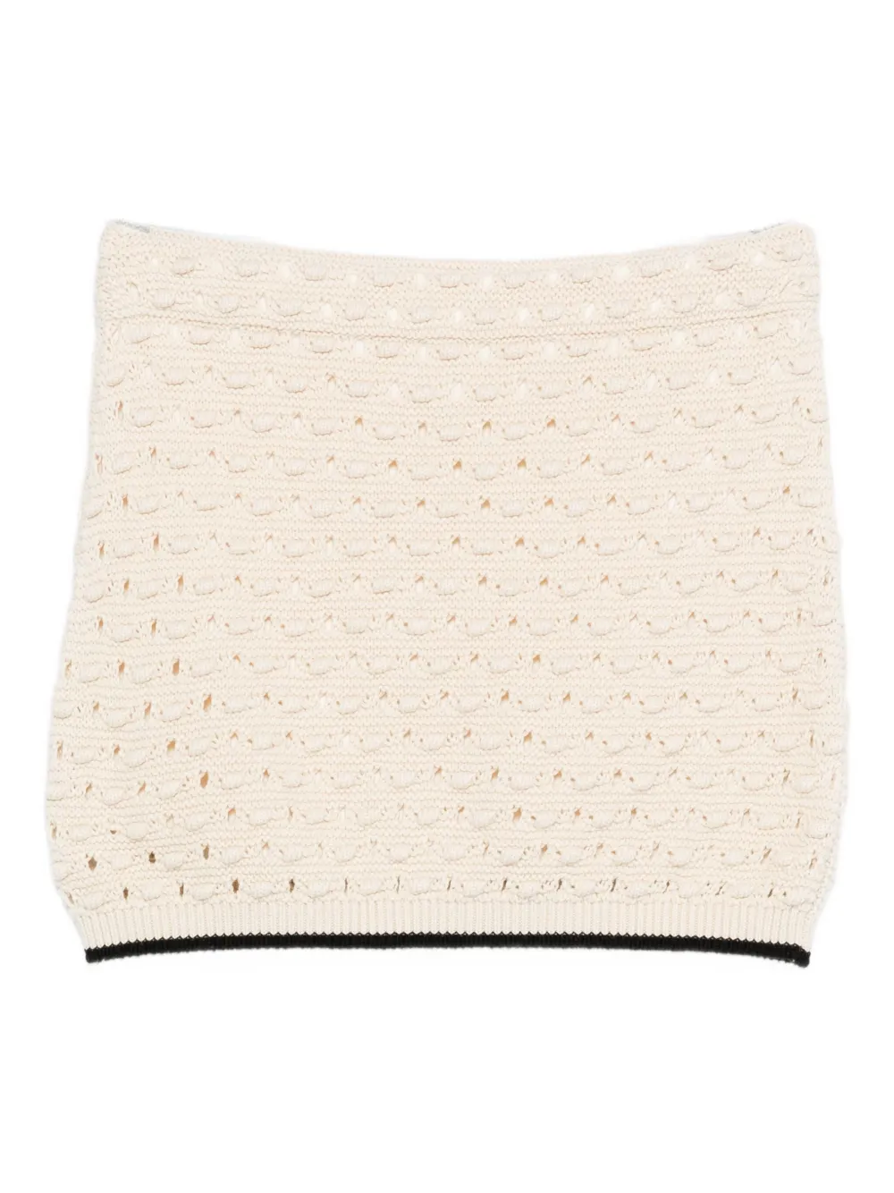 Frame The Bauble Crochet-knit Mini Skirt In Neutral