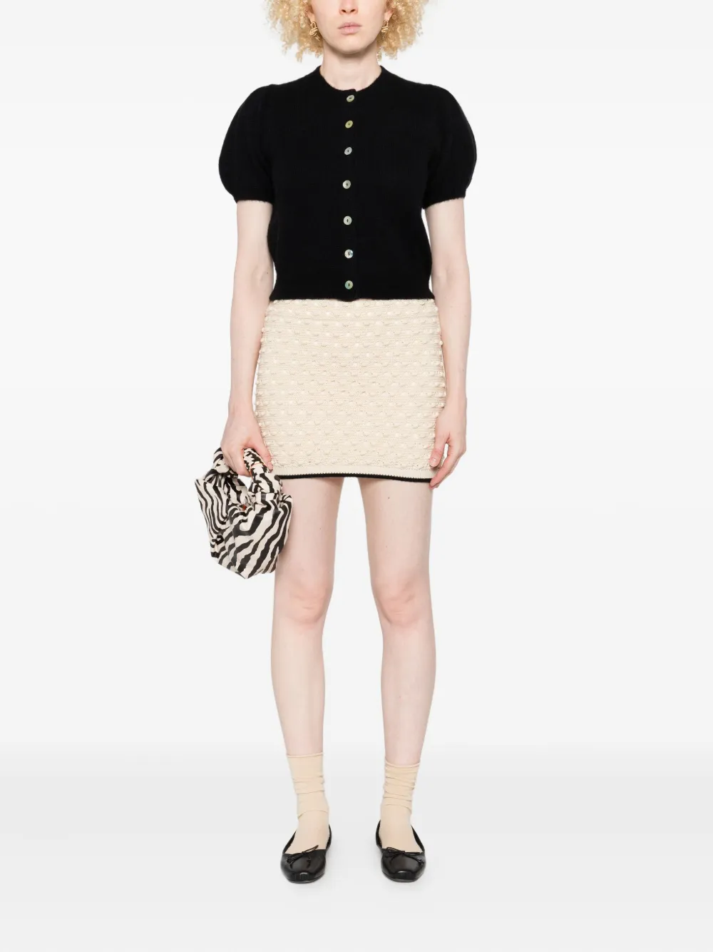 FRAME Gehaakte mini-rok - Beige