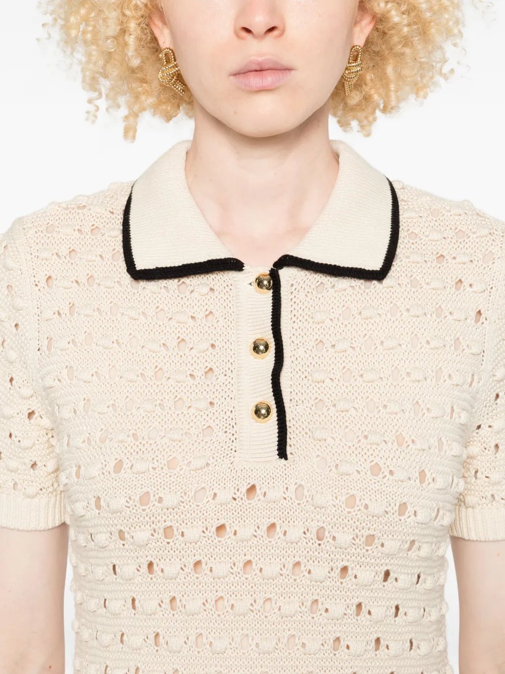 Frame The Bauble Open-knit Mini Dress In White