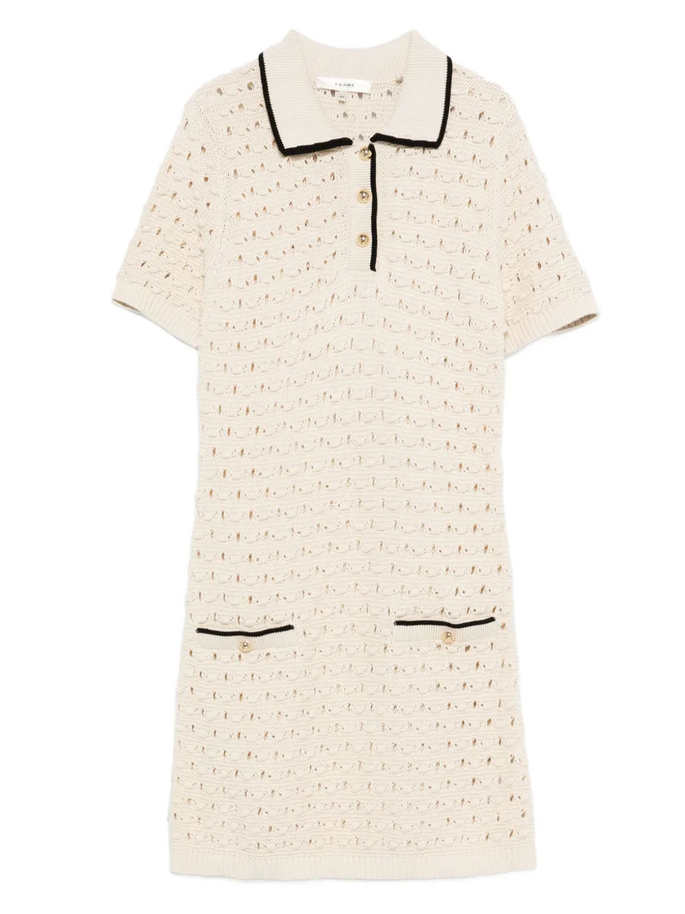Frame The Bauble Open-knit Mini Dress In White