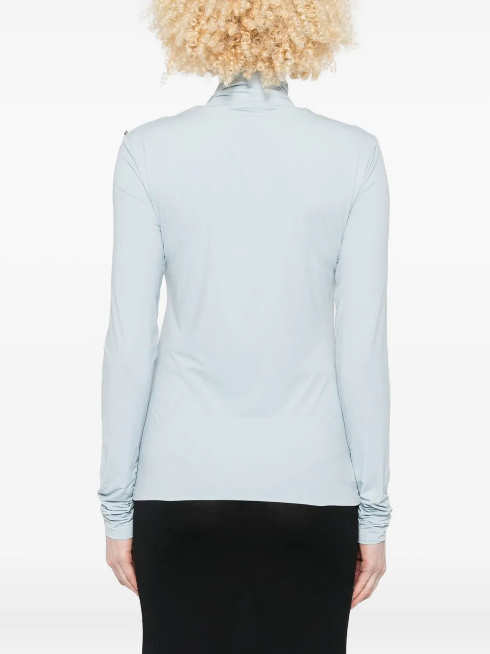 Sportmax Jersey top met col en lange mouwen Blauw