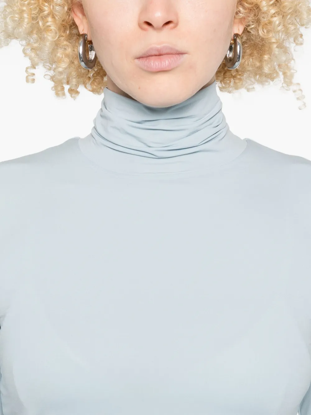 Sportmax Jersey top met col en lange mouwen Blauw