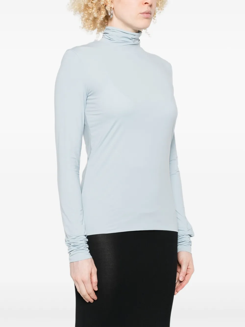 Sportmax Jersey top met col en lange mouwen Blauw