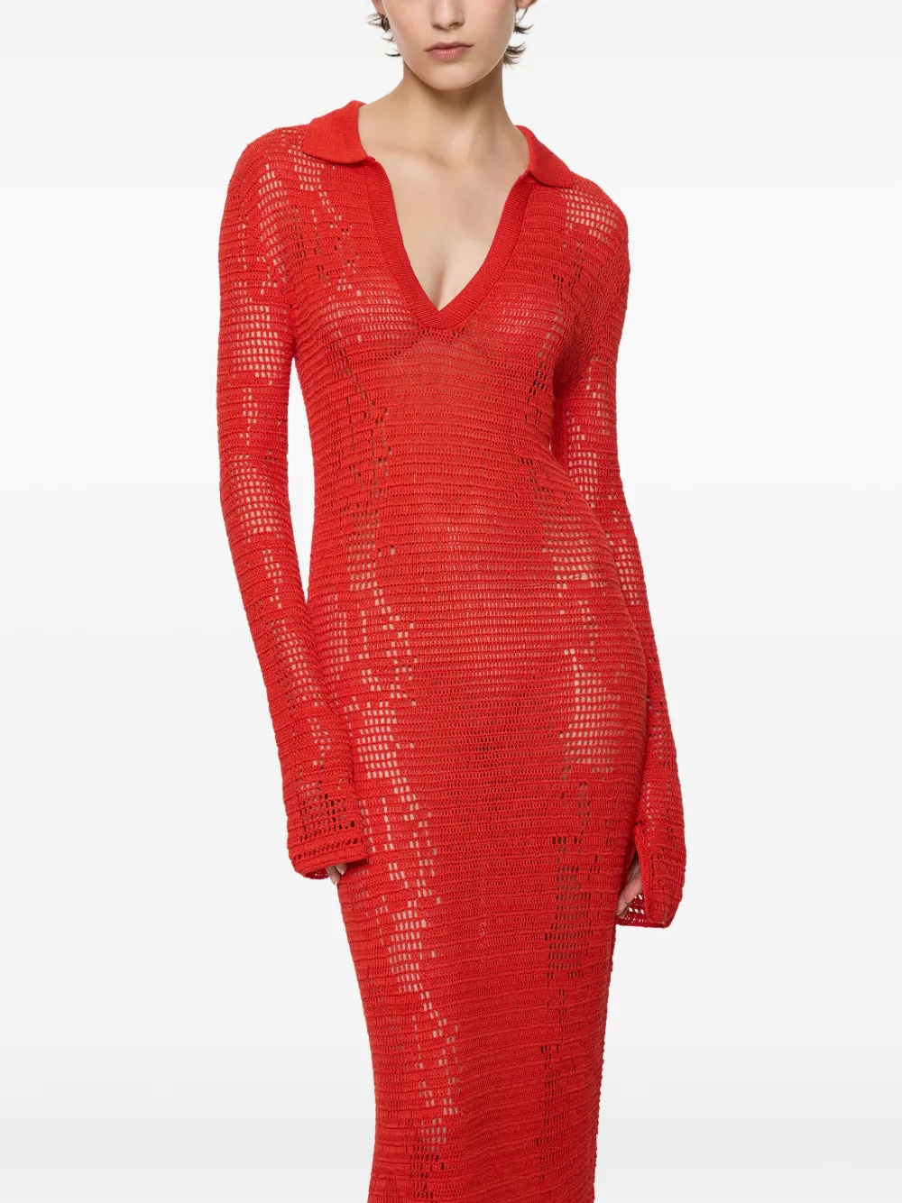 Paris Georgia Crochet Maxi Dress In Red