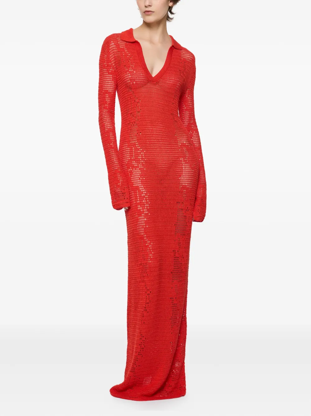 Paris Georgia Crochet Maxi Dress In Red