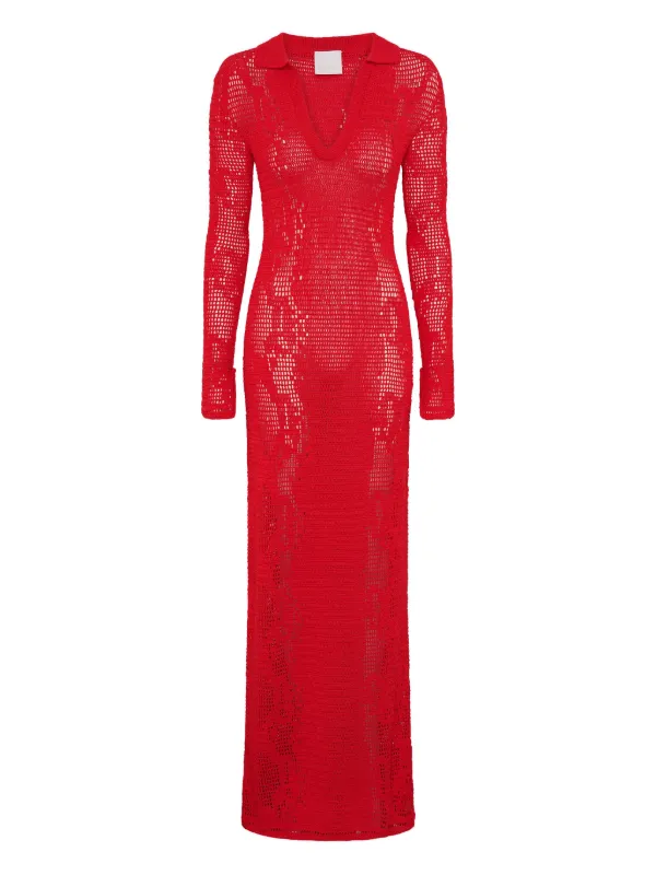 open lace back dress Red Midi Dress With Crochet Detail – AX Paris