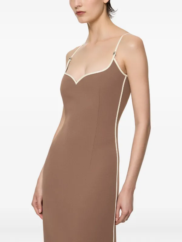 Paris Georgia Heart Midi Dress | Brown | FARFETCH UK