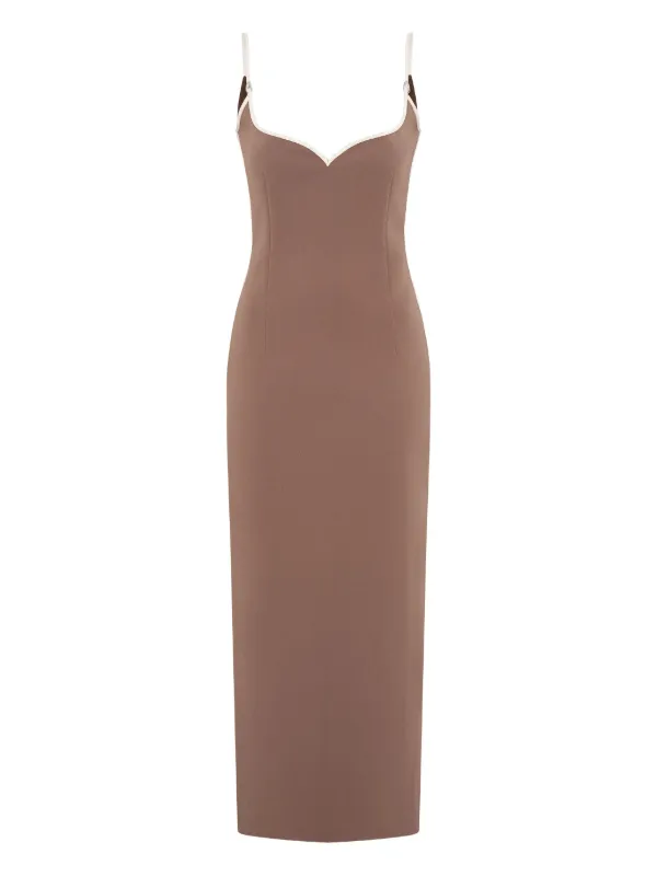 Paris Georgia Heart Midi Dress - Brown
