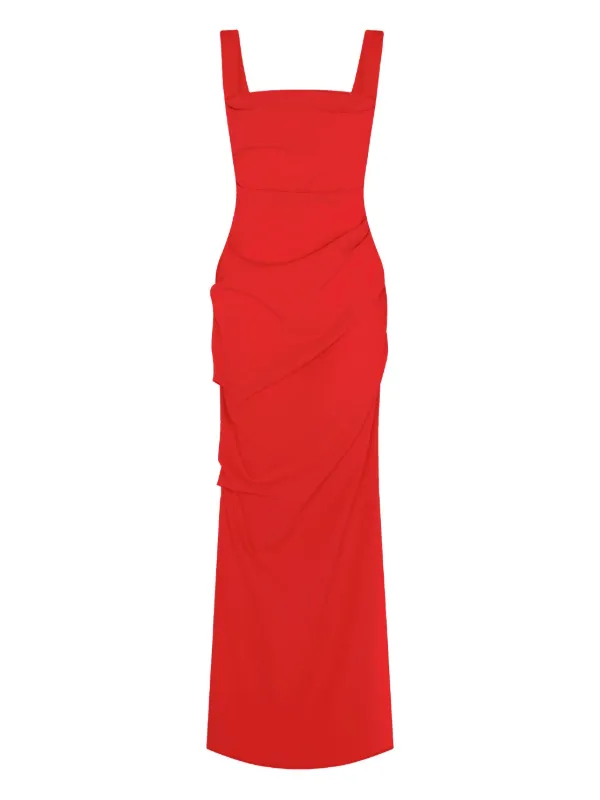 strapless open back dress Mac Duggal Women's Crepe Sleeveless V Neck Mini Dress with Bow main image 1