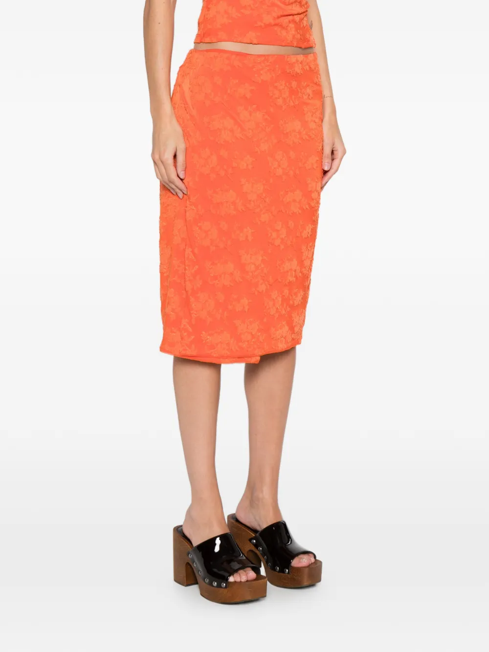 Sir Blanca Midi Skirt In Orange