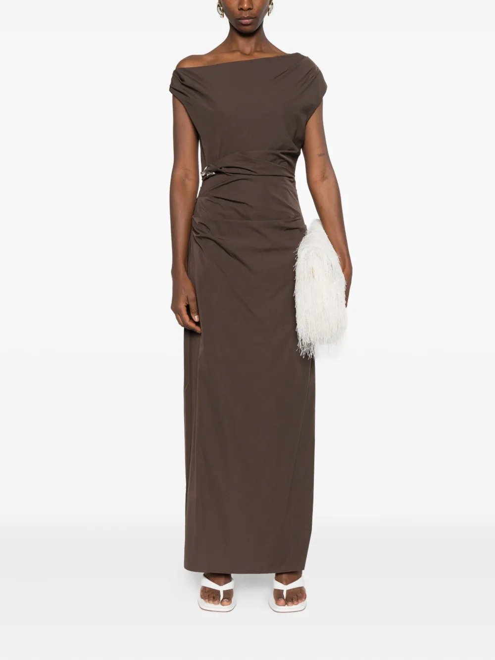 SIR. Sol off-shoulder maxi dress - Bruin