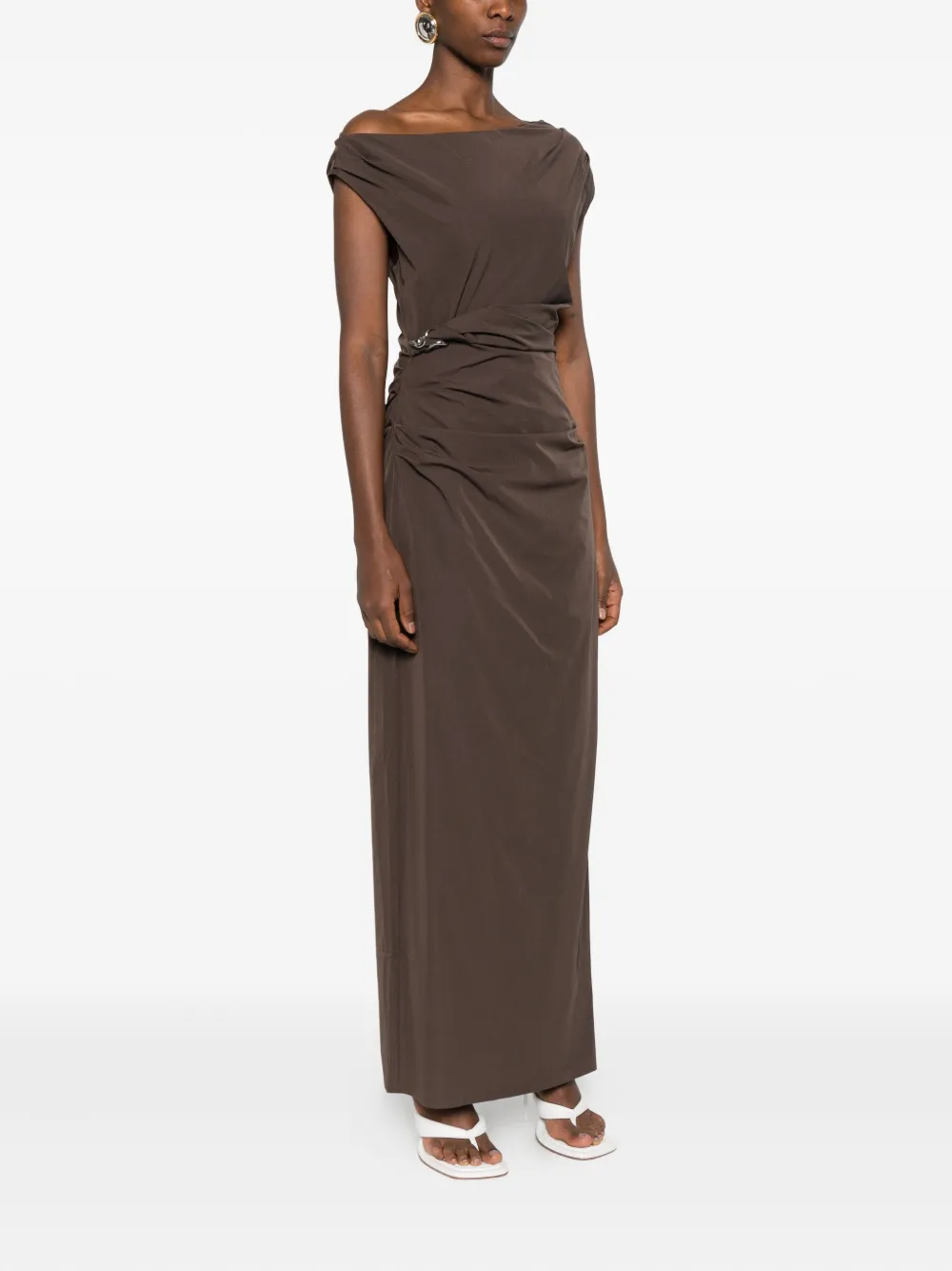 Sir Sol Off-shoulder Maxi Dress In Brown