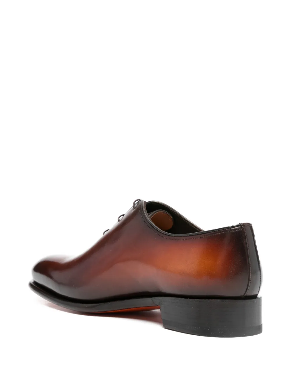 Santoni Loafers met amandelvormige neus en veters Bruin