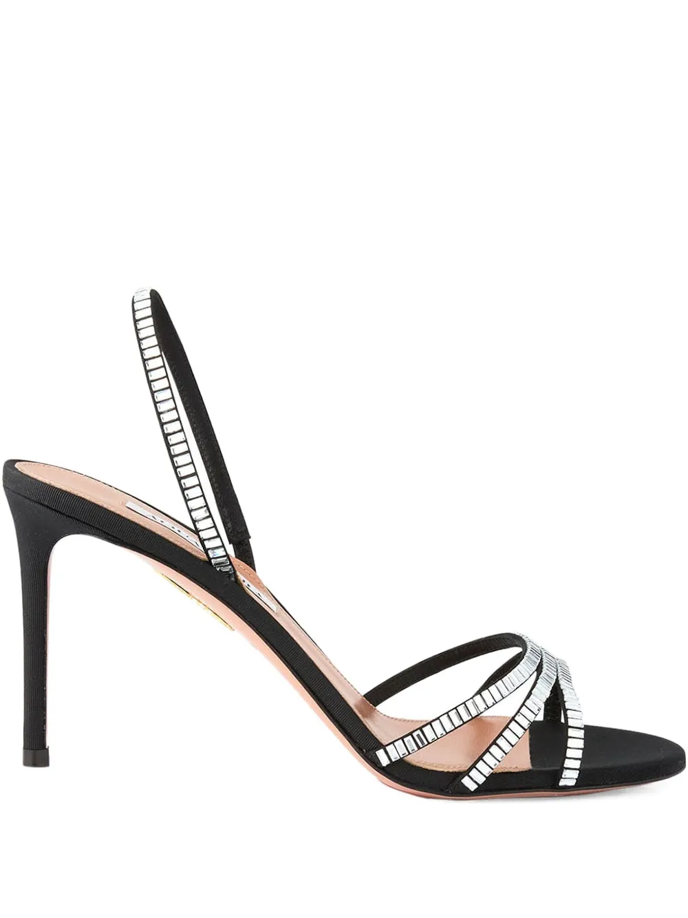 Aquazzura crystal-embellished slingback sandals Black