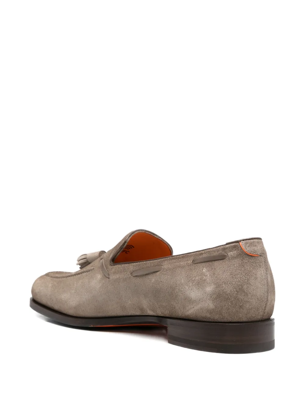 Santoni Leren loafers met kwastje Grijs