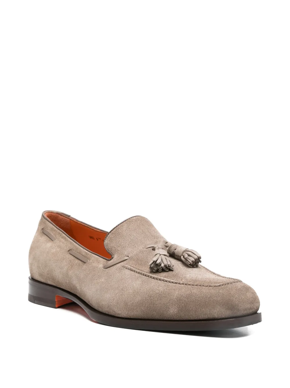 Santoni Leren loafers met kwastje Grijs
