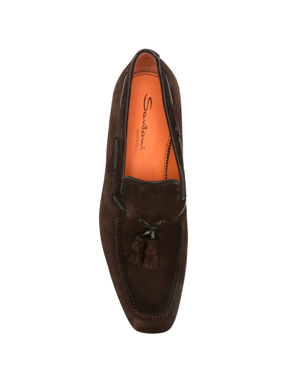 Santoni Leren loafers met kwastje Bruin
