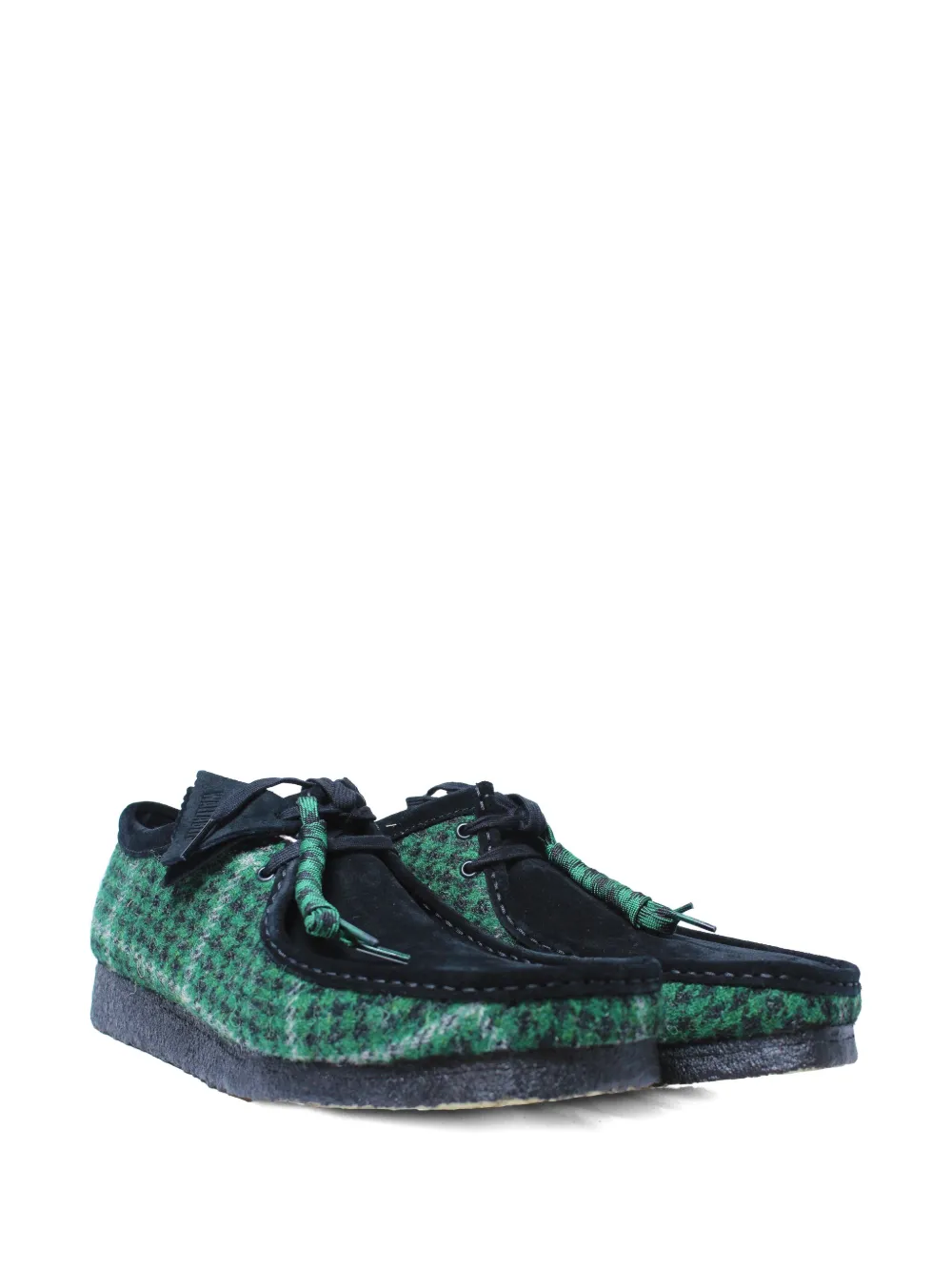 Clarks Originals Wallabee tweed-check boots Green