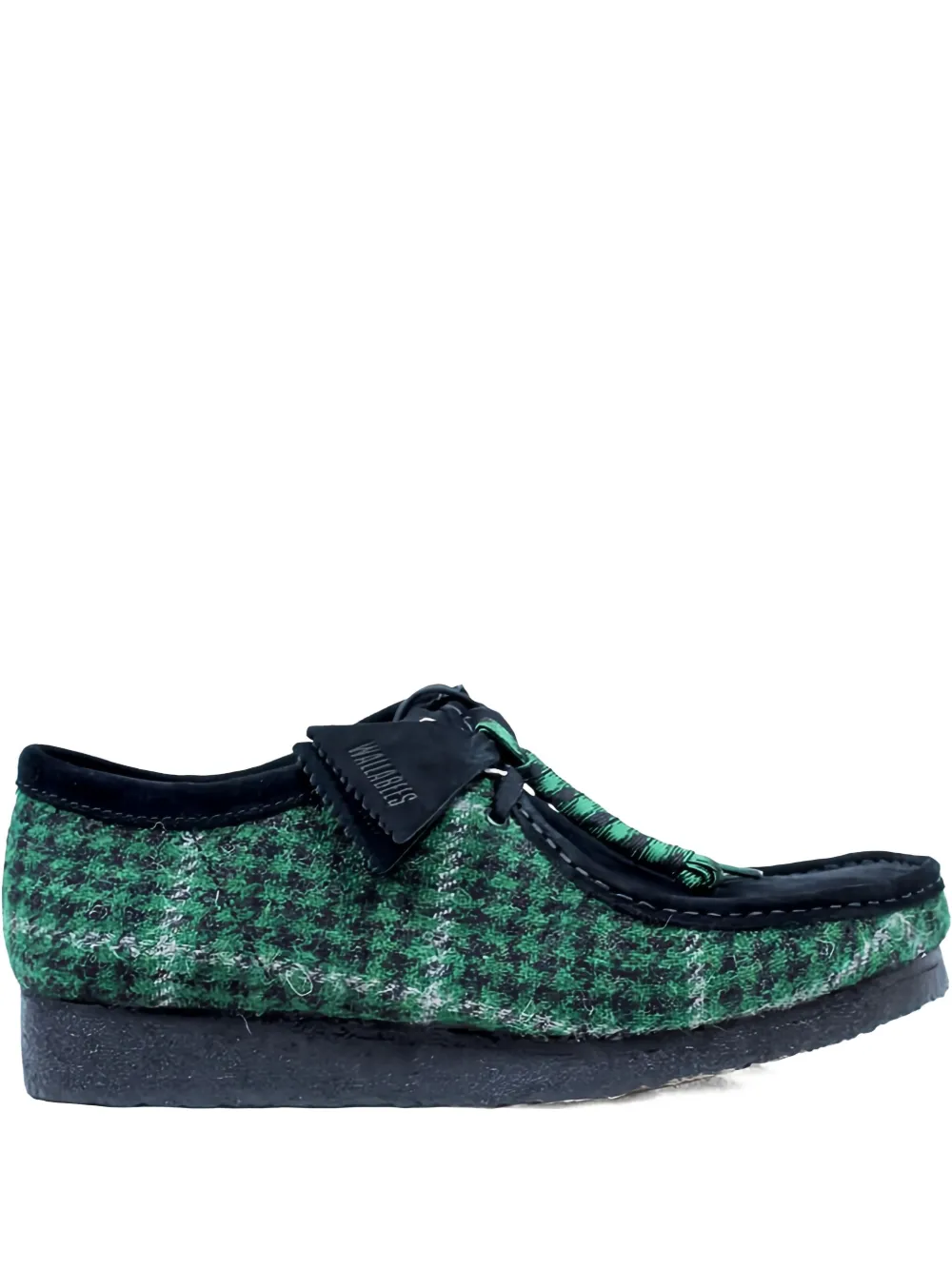 Clarks Originals Wallabee tweed-check boots Green