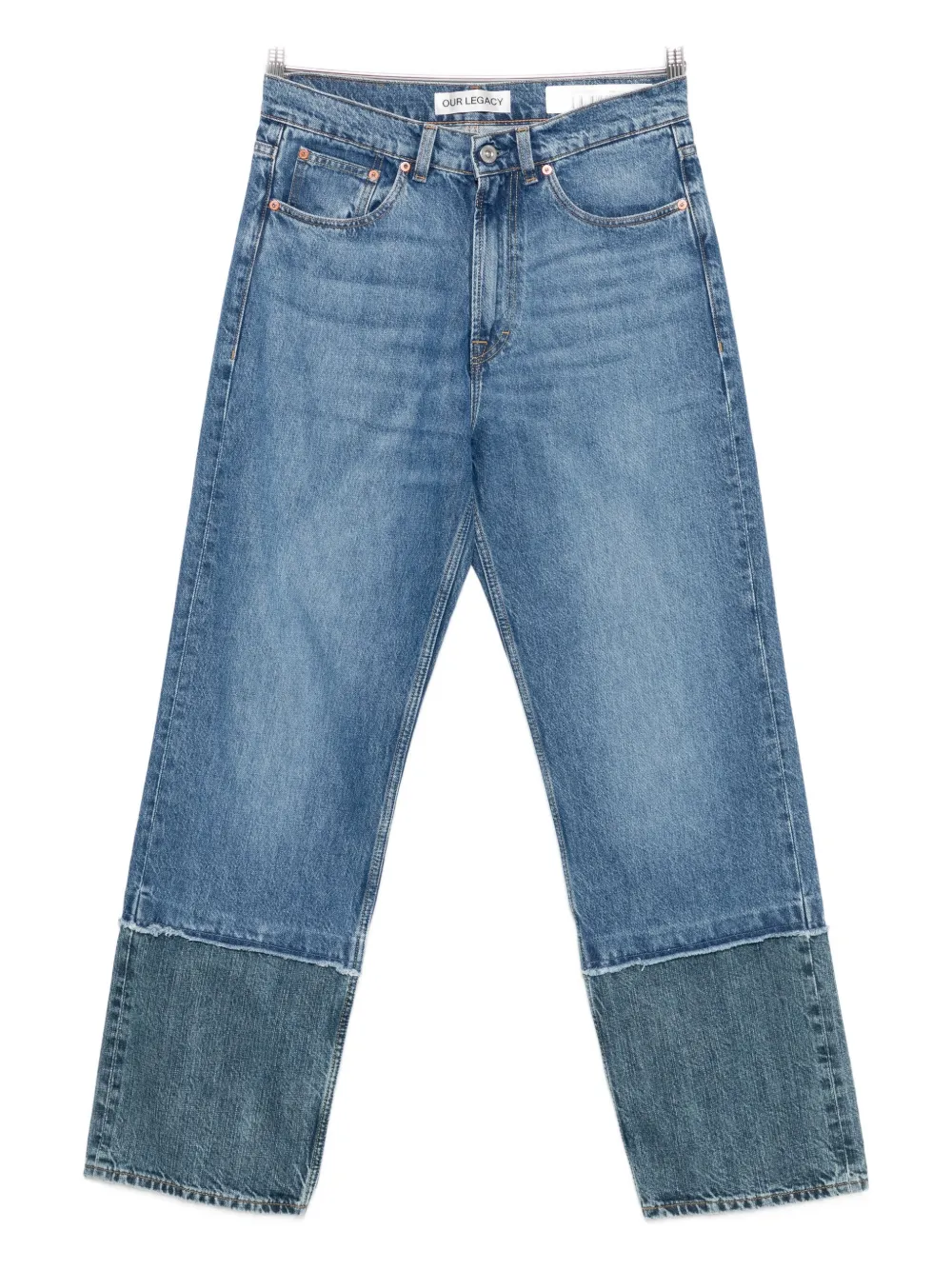 Our Legacy Wide Leg Relaxed Trousers In Denim In Blue