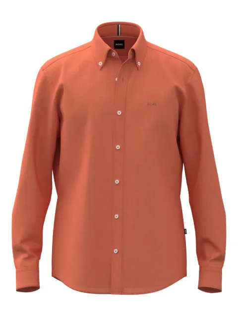 BOSS Camisa de linho com botões nos punhos