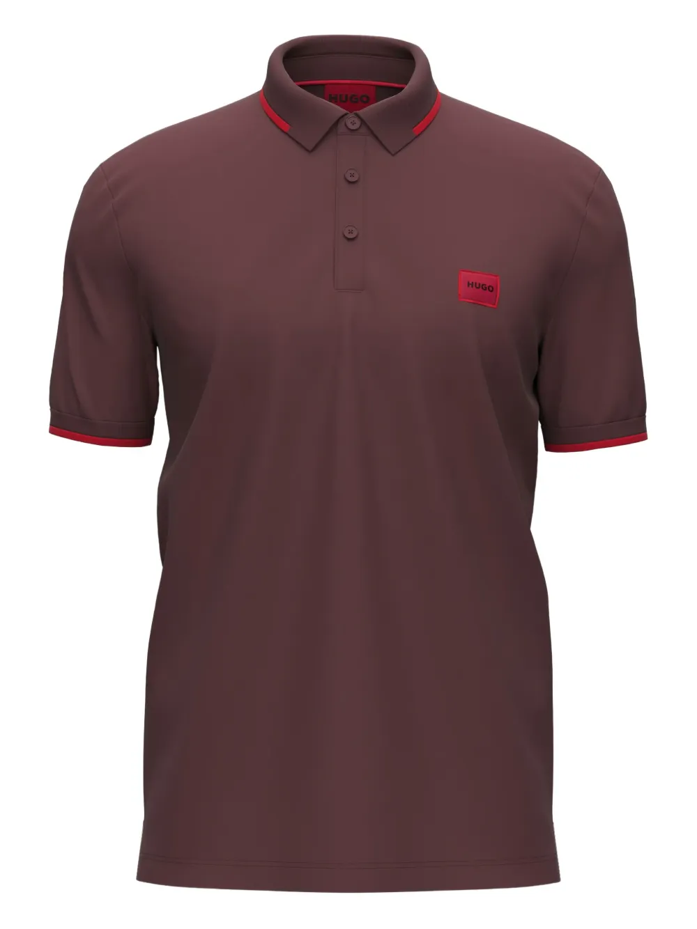 HUGO Camisa polo com patch de logo | Vermelho | Image 1