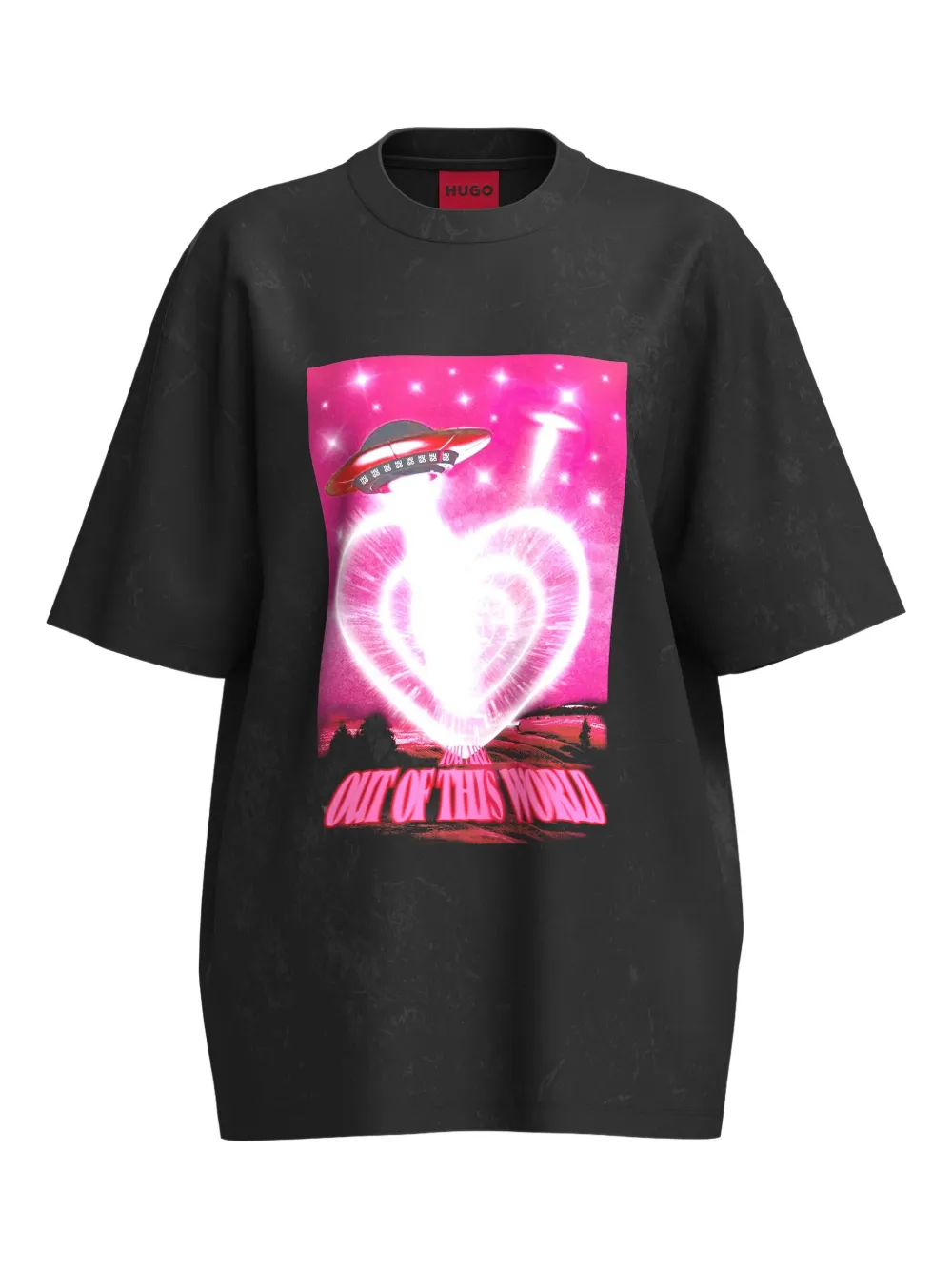 HUGO Camiseta com estampa gráfica | Preto | Image 1