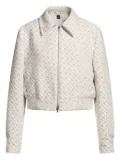 BOSS zip-up cropped jacket - White