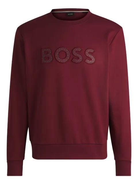 BOSS Moletom de algodão com logo gravado