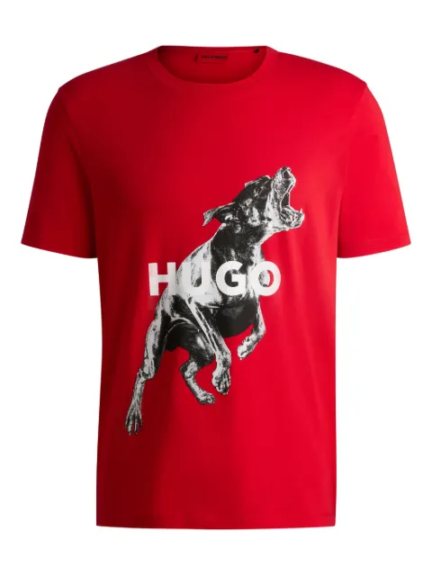 HUGO Camiseta com estampa de cachorro