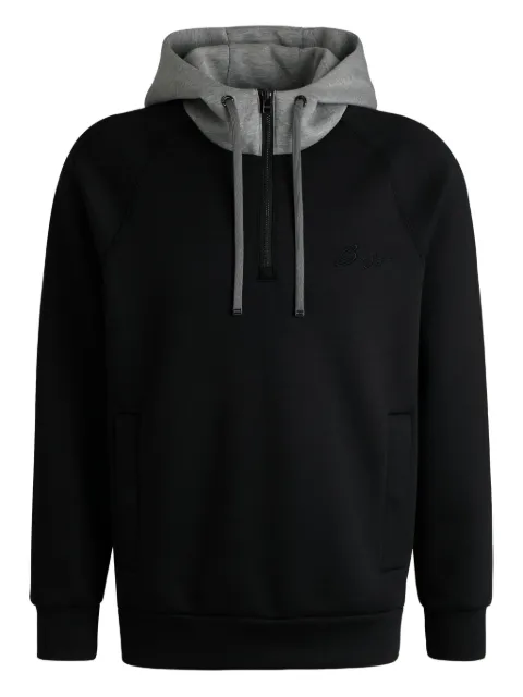BOSS Moletom de capuz com zíper parcial