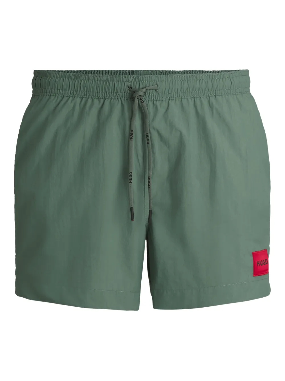 HUGO Bermuda de praia com patch de logo | Verde | Image 1