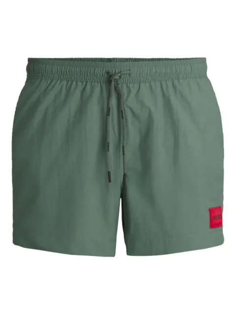 HUGO Bermuda de praia com patch de logo