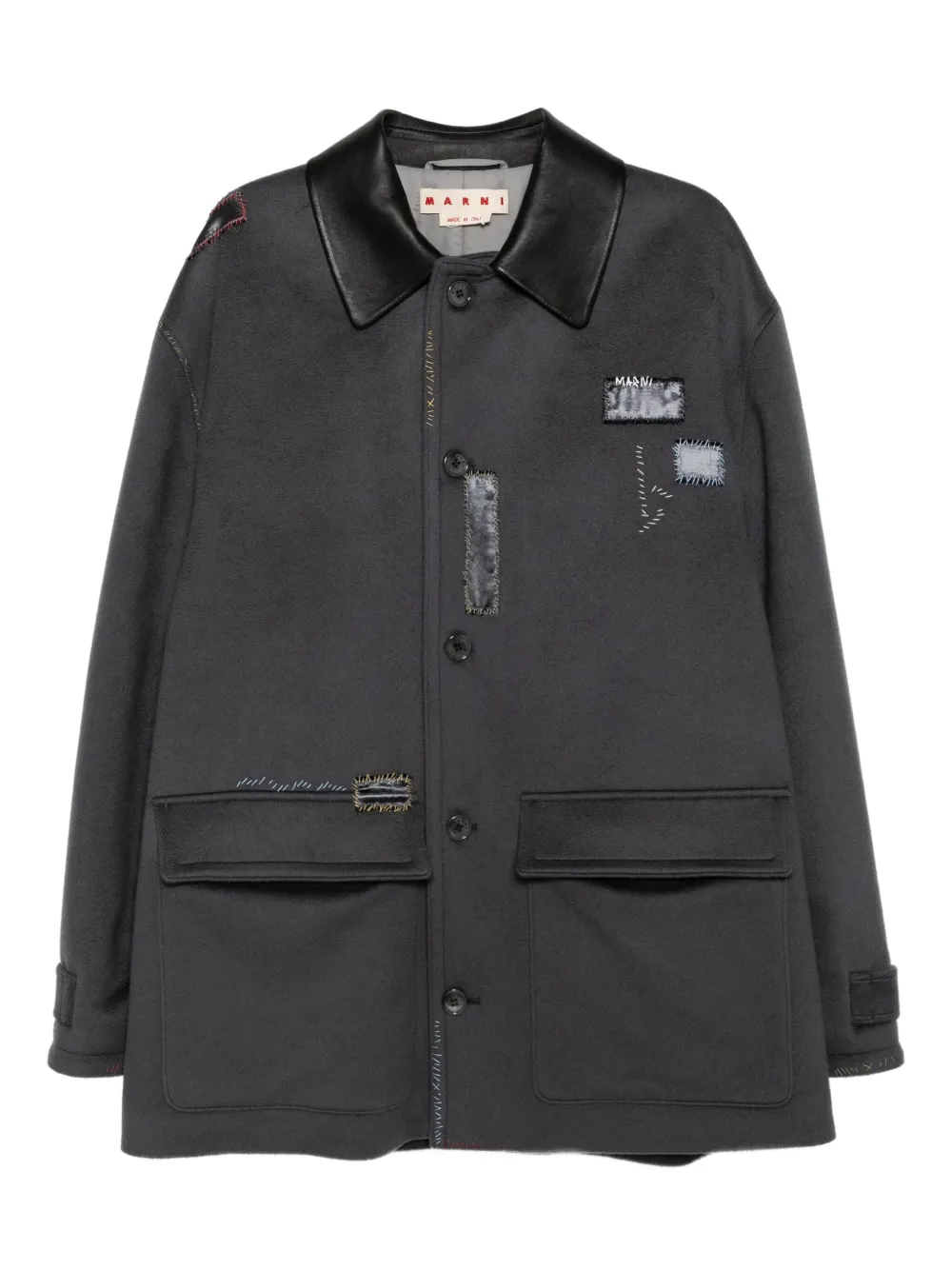 Marni leather collar jacket | Grey | Image 1