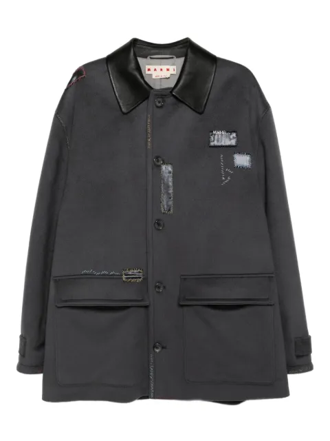 Marni leather collar jacket