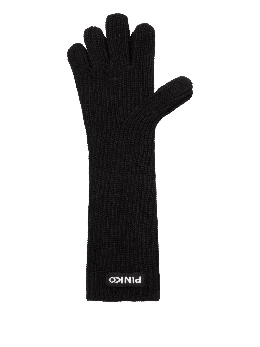 PINKO ribbed-knit gloves - Nero