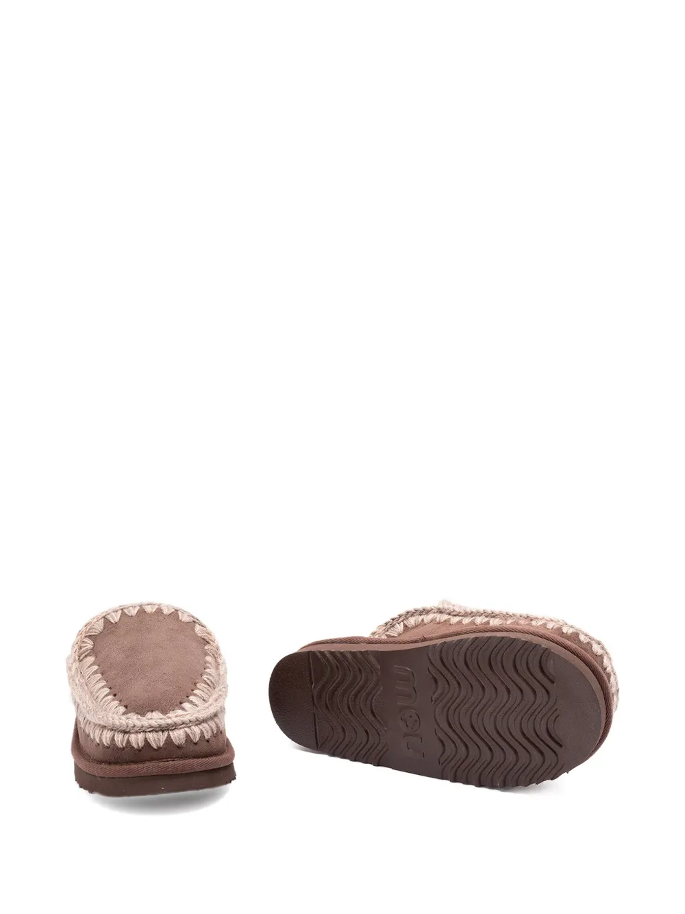 Mou Lammy slippers met gehaakt detail - Bruin