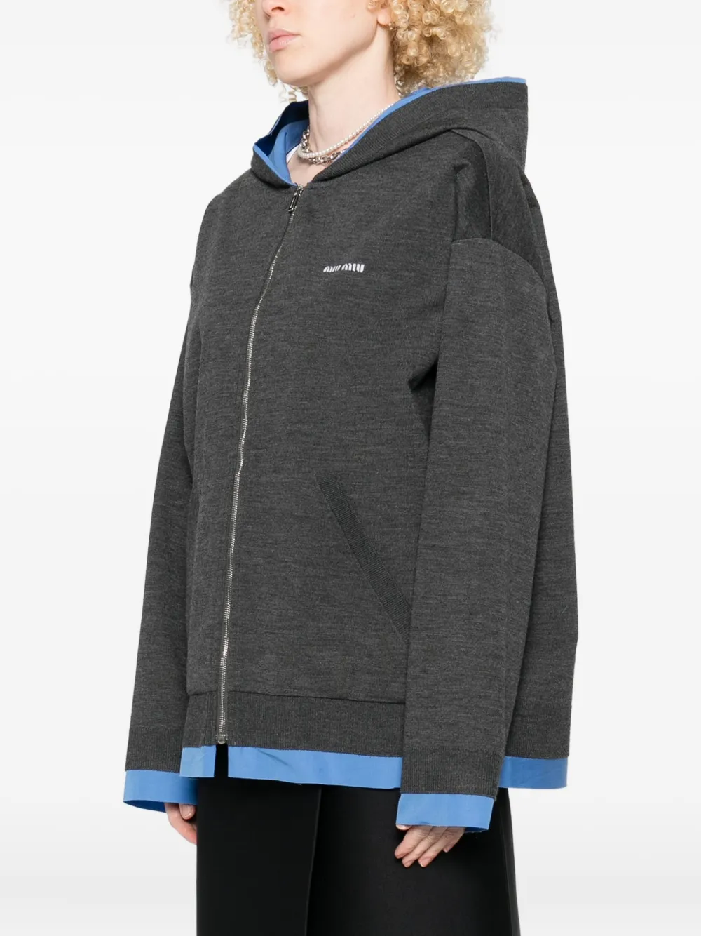 Miu Hoodie met rits Grijs