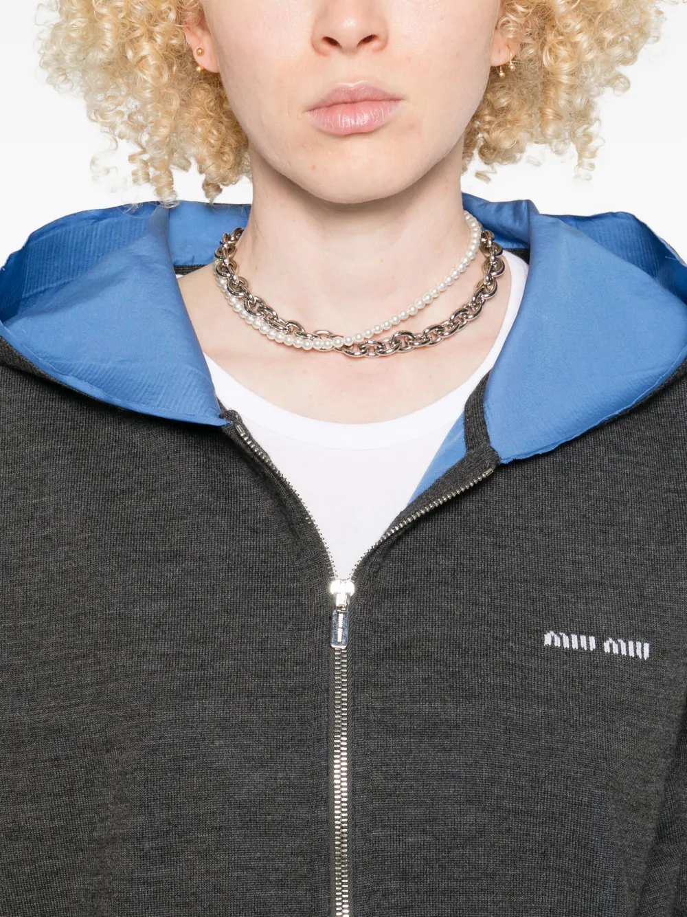 Miu Hoodie met rits Grijs