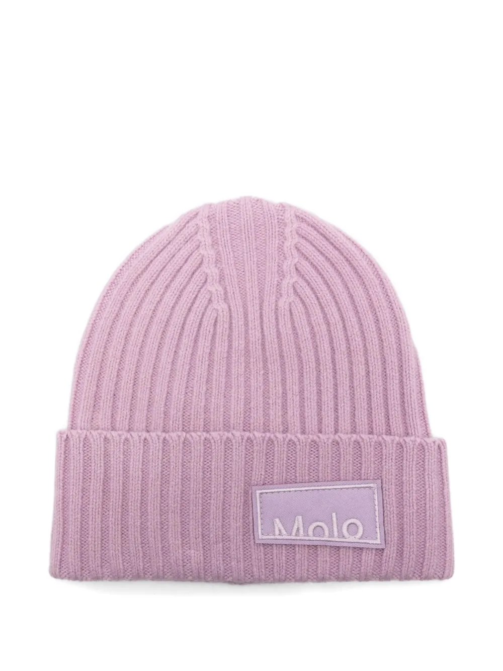 Molo Ribbed Logo-patch Beanie In Pink