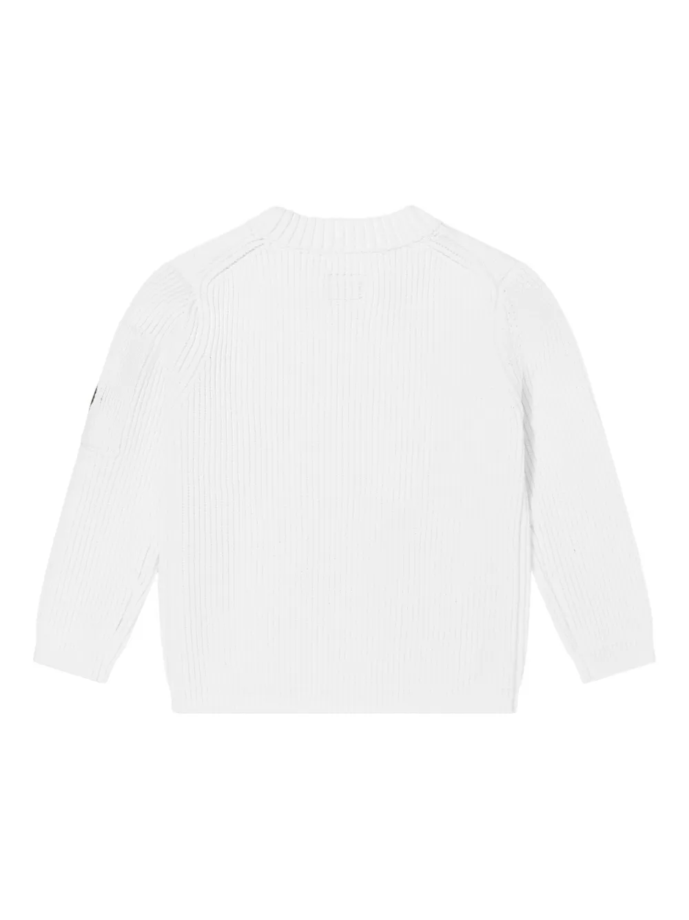 C.P. Company Kids Geribbelde trui met logopatch Wit