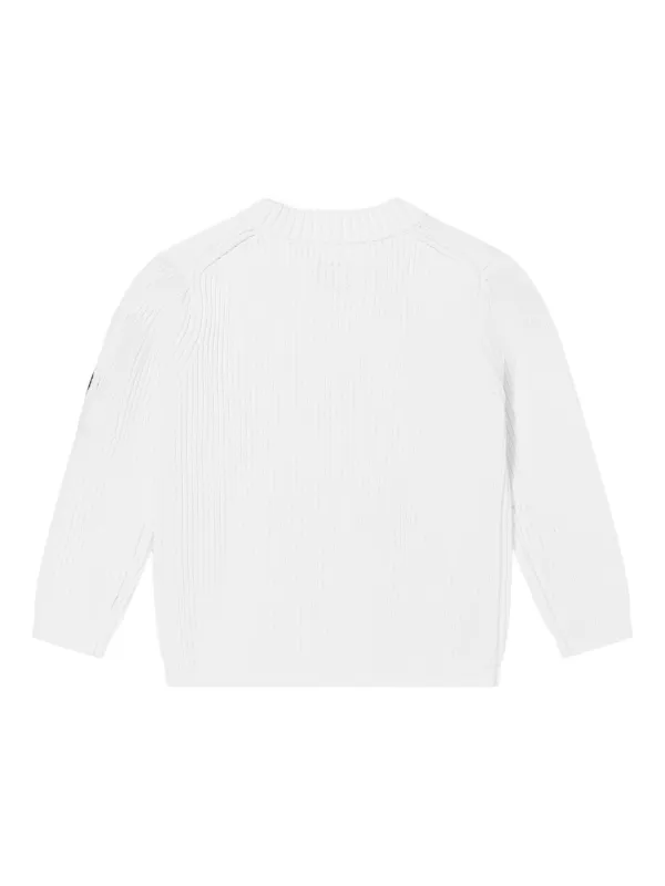 C.P. Company Kids ロゴパッチ リブセーター | ホワイト | FARFETCH JP